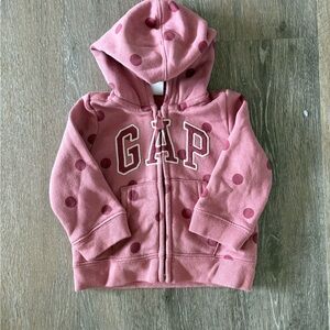 GAP Kids Pink Hoodie with Polka Dots